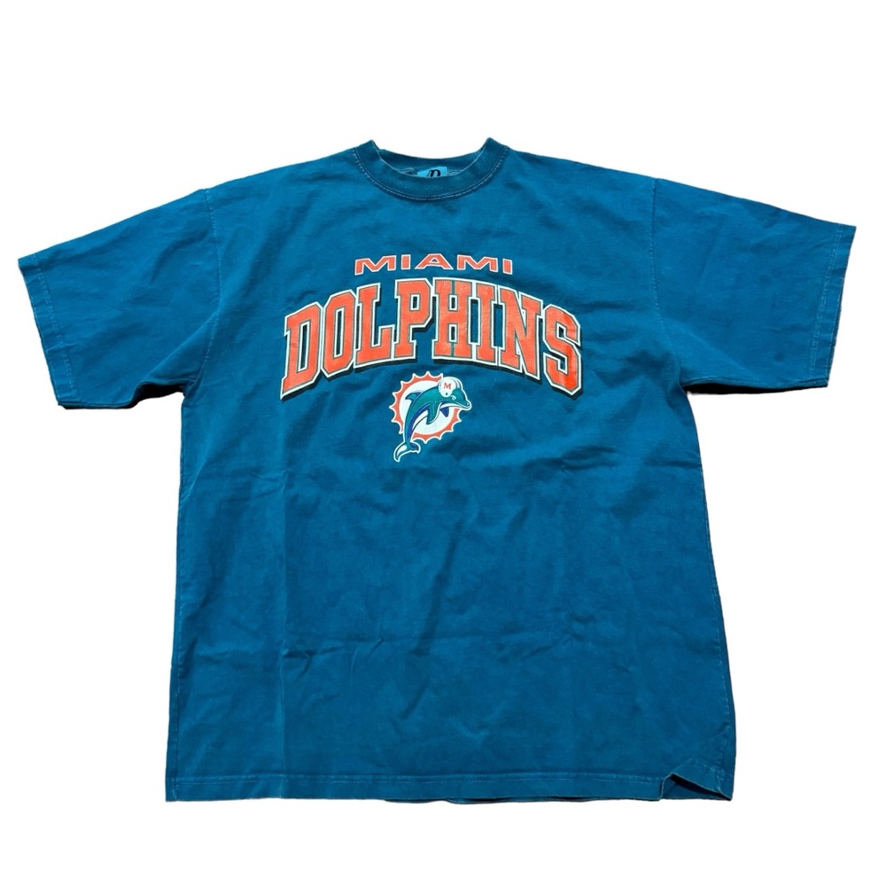 Miami Dolphins Vintage T-Shirt 1990s - Dynasty NFL - Blue- Men’s Size XL